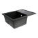 Sin for a kitchen made of stone Zein 150/Q4, 575 x 470 mm, rectangular, overflow, black color