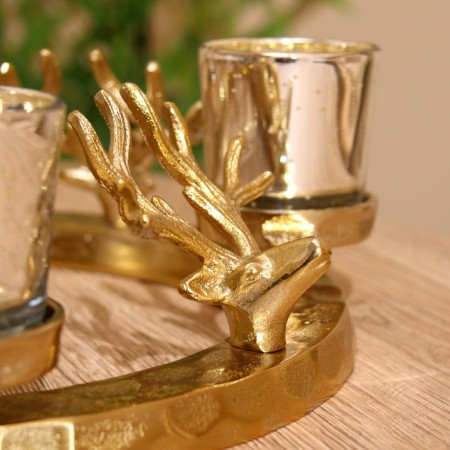 Summary for 4 candles "horns" aluminum 30x30x10 cm-7