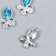 Decor for creativity metal, rhinestones "Butterfly with sapphire" silver 1.6x2.2 cm