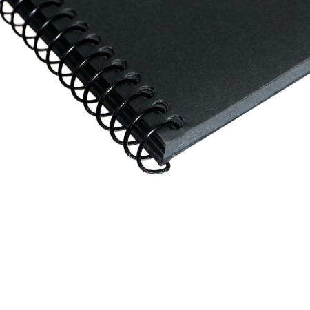 A4 sketchbook, 30 black sheets on the crest, Pattern, solid substrate, density 110 gr., Mix-6