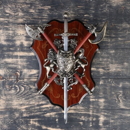 Heraldry "horse and lion with armor"-2