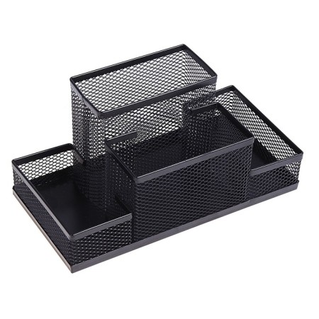 Chancellery trifle stand, 4 departments, black mesh
