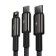 Cable 3B1 Baseus, Tungsten Gold One-For-Three, Microusb+Type-C+Lightning, 3.5a, 1.5 m, Black