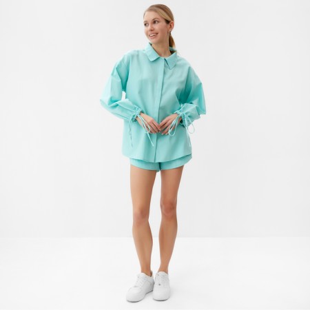 Female set (blouse, shorts) minku: casual collection mint color, river 44-1