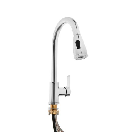 Kitchen mixer Zein Z1300, one -rod, retractable spout, brass, color chromium-5