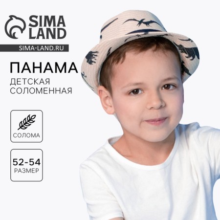 Panama Children's straw for the boy "Dinosaurus", river 52-54