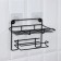 A holder for toilet paper with a shelf, 19 × 10 × 14.5 cm, black color