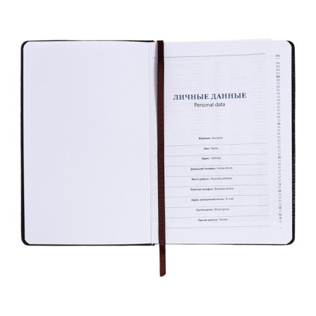The diary is notathered, A5, 140l, cage, region, on the button, blue-6
