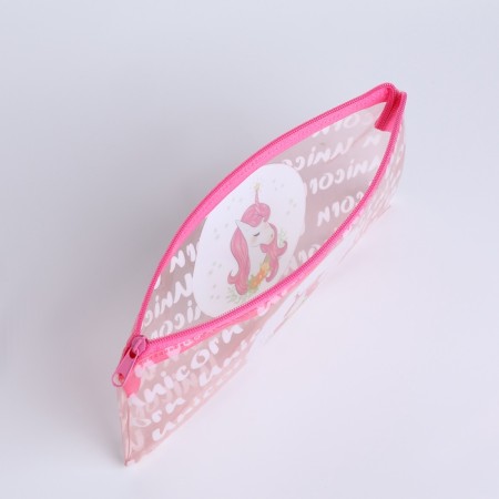 Cosmetic bag unicorn, 20.5*0.5*9.5cm, lightning department, pink-2