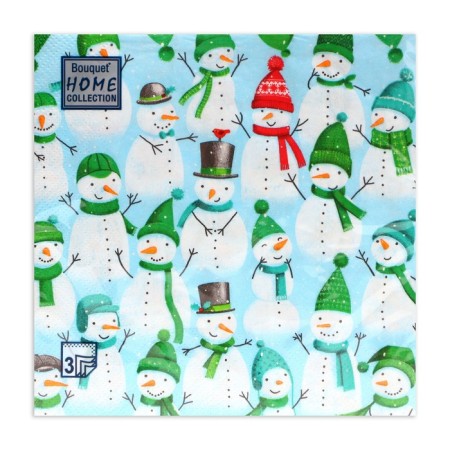 New Year's napkins Paper Home Collection "Funny Snowmen", 3 layers, 33x33 cm, 20 pcs-1