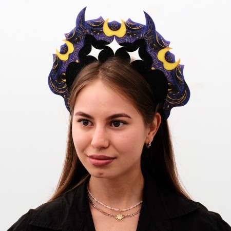 Carnival kokoshnik "dark", felt-2