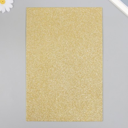 Foamiran "Light gold shine" 2 mm format A4 set 5 sheets-3