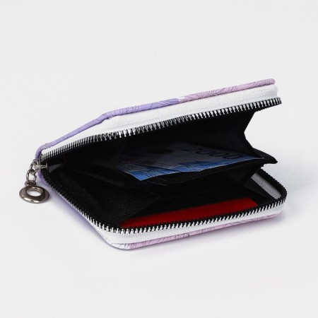 Lightning wallet, card for cards, for coins, lilac color-1