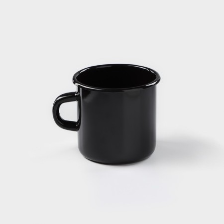 Enameled mug, 400 ml, black color-1