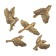 Wall decoration, plaster panel "birds" 5 pcs, bronze
