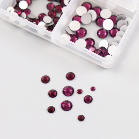 Decor for creativity Glass "Rhinestones. Dark violet" d = 2-4.8 mm nr 1188 pcs 6x8x1.5 cm-2