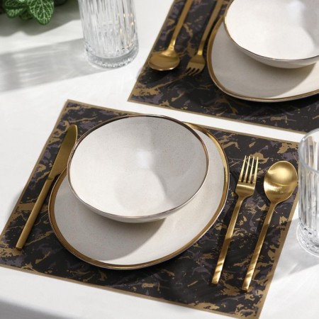 Paper for feeding with gold varnish "Texture", black-violet, 0.3 x 0.4 m, set of 50 pcs.-1