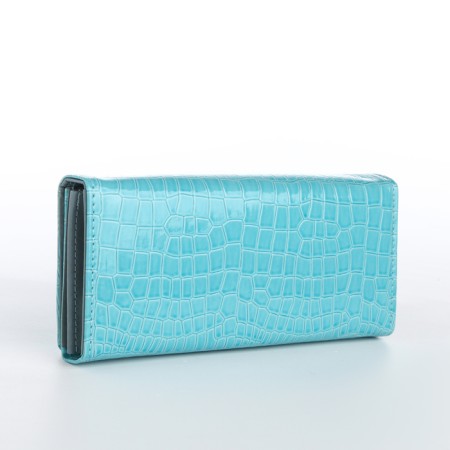 Women's wallet on magnet, blue color-1