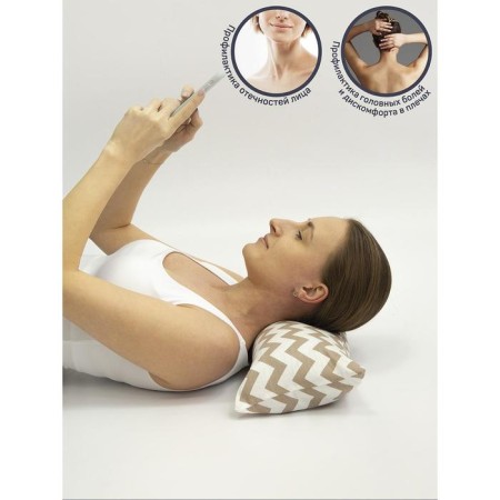 Pillow Orthopedic roller with buckwheat beam, size 20x50 cm, zigzag, brown color-5