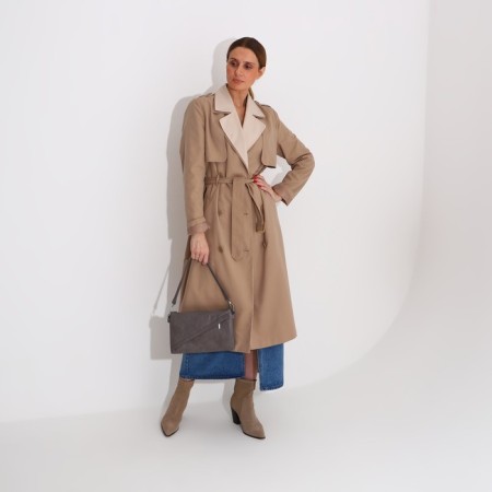 Bag Cross-Bodi with a zipper, khaki color-7