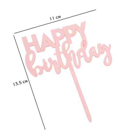 Topper "Happy Birthday 1", pink gold, give beautifully-4