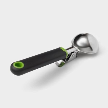 Spoon for ice cream lime, 20 × 5.3 cm, black and green color-2
