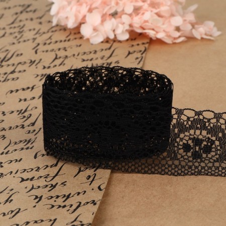 Capricon lace, 35 mm × 10 ± 1 m, black color-2