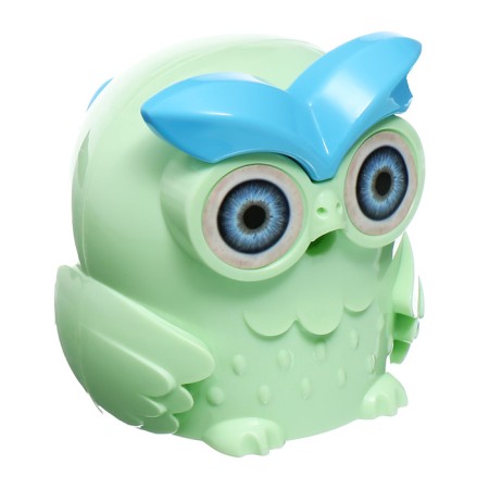Mechanical sharpener with a container of an owl light green