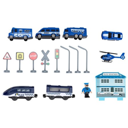 Railway for children "Police Party", 66 items, on batteries-6