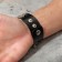 Bracelet Skin "Skull" pirate, black color with silver, 21 cm