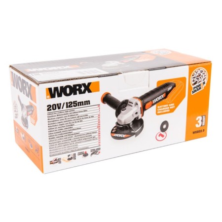 Corner grinder battery Worx WX803.9, 20 V, D = 125 mm, M14, without ZU and AKB, case-5