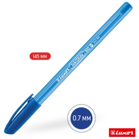 Ballic handle Luxor Inkglide 100 ICY Blue, 0.7mm, Tregran 16702/12 bx-1