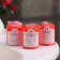 Candle cylinder, 4x5 cm, set 3 pcs, red