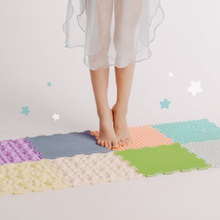 Modular massage rug orthodon, set No. 1 "Universal", pastel colors-5