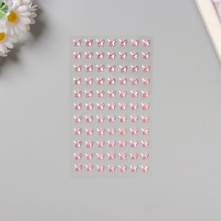 Stick plastic rhinestones "Butterfly" pink 15x9 cm-1