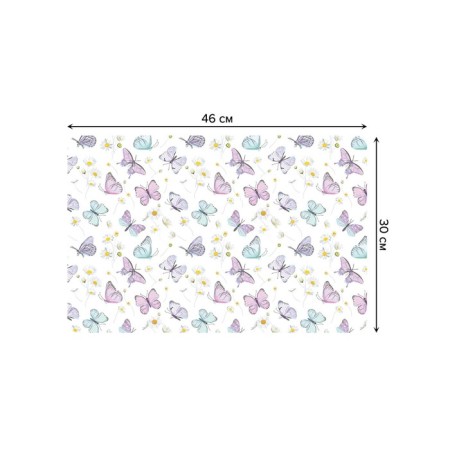 A set of napkins for setting the table "Butterflies and chamomile", rectangular, rounded edges, size 30x46 cm, 4 pcs-2