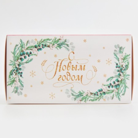 Box for confectionery with PVC cover "Pattern", 12 x 6 x 11.5 cm, New Year-4