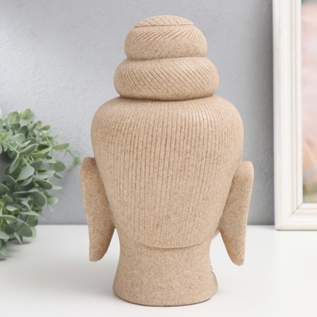 Souvenir Polystone Bust "Buddha's head" Sand 14.5x13x26 cm-2