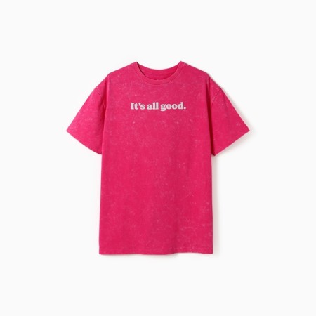 Female T-shirt, pink color, ONE SIZE (42-46)