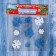 Glass sticker "White and blue snowflakes" (set of 9 pcs) 12.5x12.5 cm, blue-white