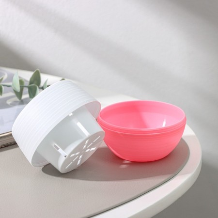 Pot for flowers with the Podon "Japan", 125 ml, d = 8 cm, h = 6.5 cm, white-pink color-2