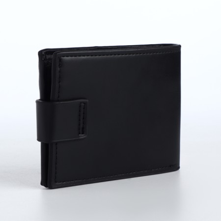 Male purse on a magnet, department for maps, coins, black/brown color-2