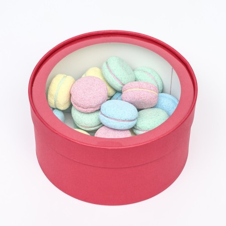 Gift box "Frilly" red velvet, hooked with a window, 21 x 11 cm-1