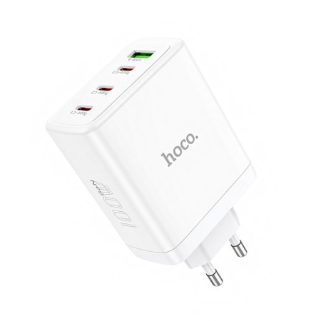 The N31, 3 Type-C, 1 USB, 100 W, PD + Qc, White Network Charger, White