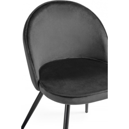 Stol on a metal frame Dodo metal/velor, black/gray 52x55x77 cm-4