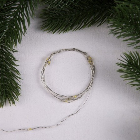 Garland "thread" 1 m dew, ip20, silver thread, 10 LED, glow warm white, 3 modes, AG13x3-1