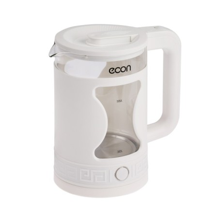Electric kettle ECON Eco-1505ke, 1500 W, glass, 1.5 l, white