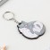 Key keychain wooden "couple of cats" 4.7 x 6 cm
