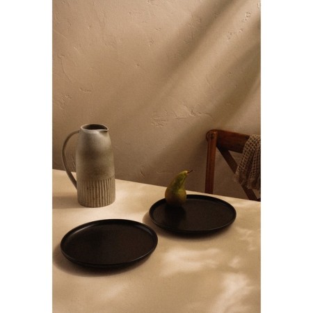 Set of porcelain plates SL Home "Dark", D = 25.5 cm, black color-4