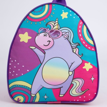 Baby backpack for a girl "Unicorn at a party", 23x20.5 cm, lightning department-1